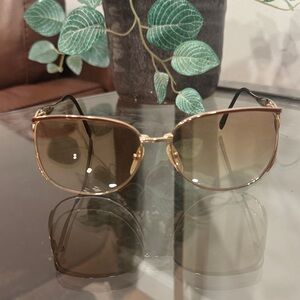 Yves Saint Laurent Vintage Gold Sunglasses with Brown Tint
